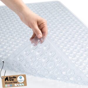 Non slip shower mat with suction cups for bathtub and shower floor safety, machine washable bathroom mat