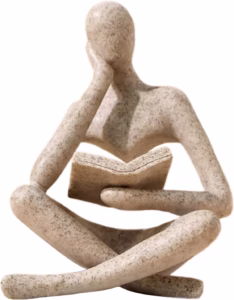 UTTCMK beige abstract thinker sculpture for living room decor