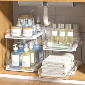 Delamu 2-tier pull-out under-sink organizer for kitchen and bathroom cabinet storage